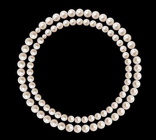 Photo of two concentric string of pearls