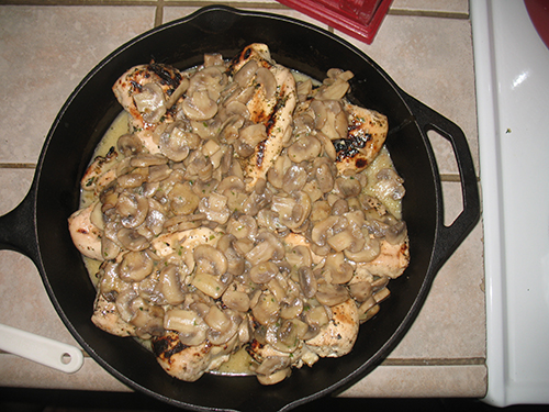 Dinner in cast iron skillet